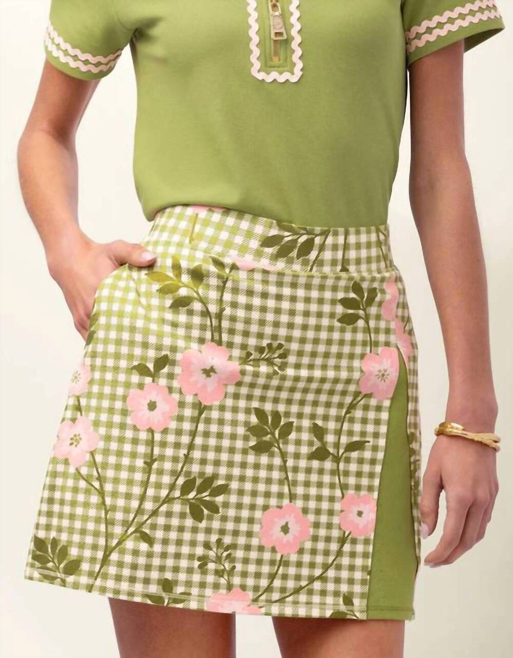 NEW SPARTINA 449 colleen pull on style skort in castillo gingham